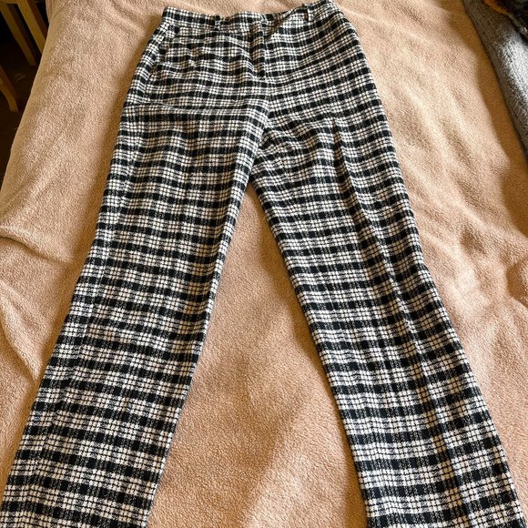 Zara Black & White Plaid Pants - Picture 2 of 3